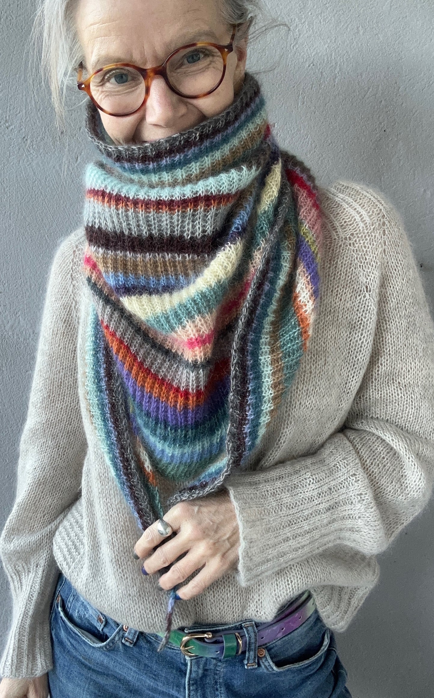 Fluffy scarf - Modèle tricot Français