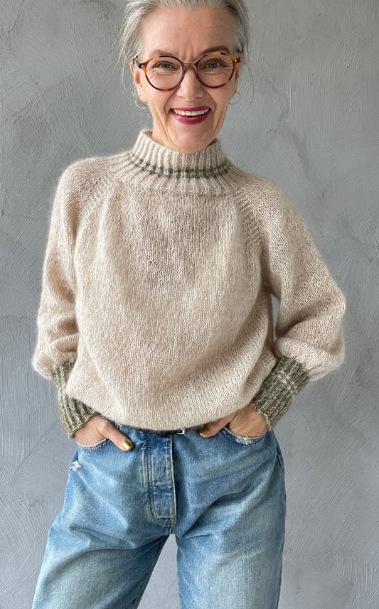 Pattern Tara Genser striper vrangbord / Tara Pullover - striped cuffs