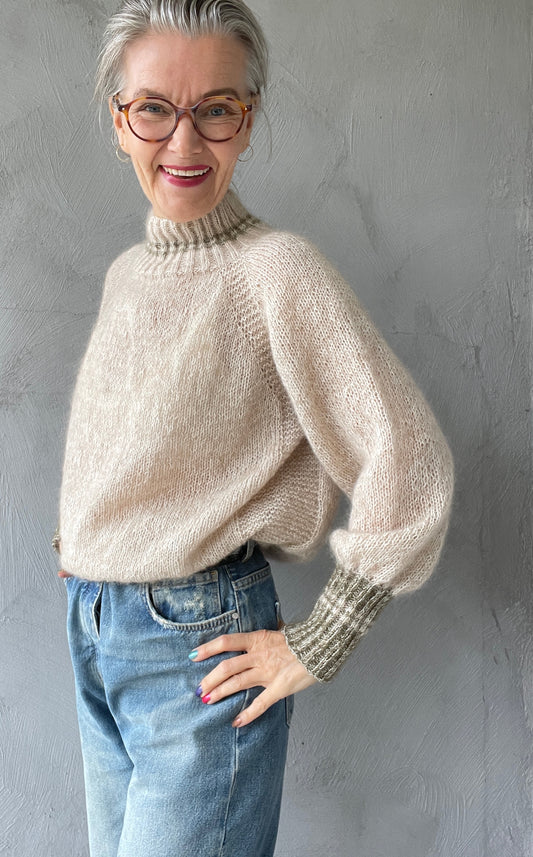 Pattern Tara Genser striper vrangbord / Tara Pullover - striped cuffs