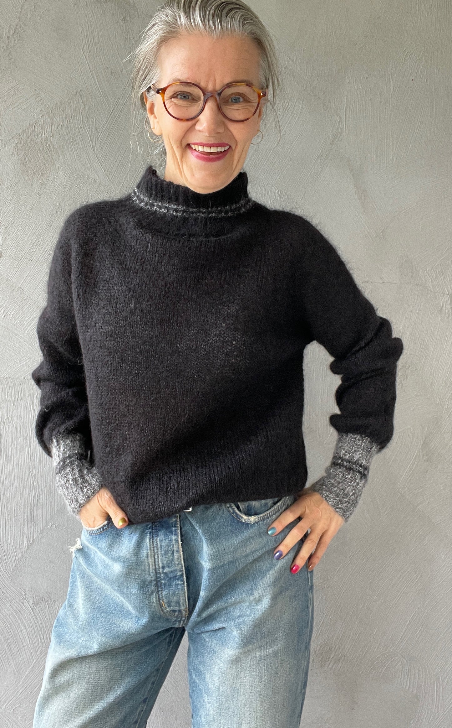 Pattern Tara Genser striper vrangbord / Tara Pullover - striped cuffs