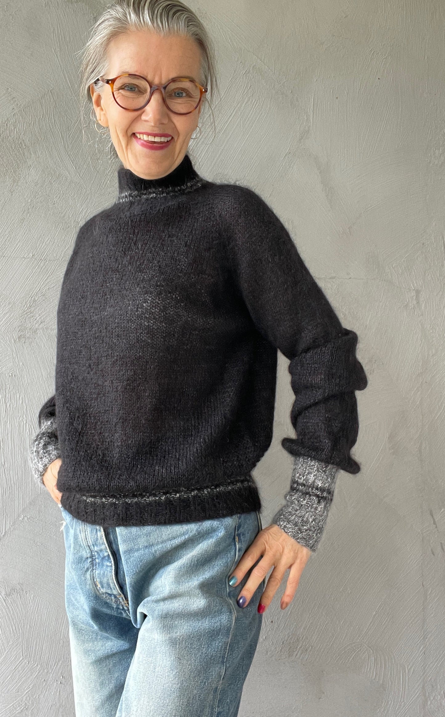 Pattern Tara Genser striper vrangbord / Tara Pullover - striped cuffs