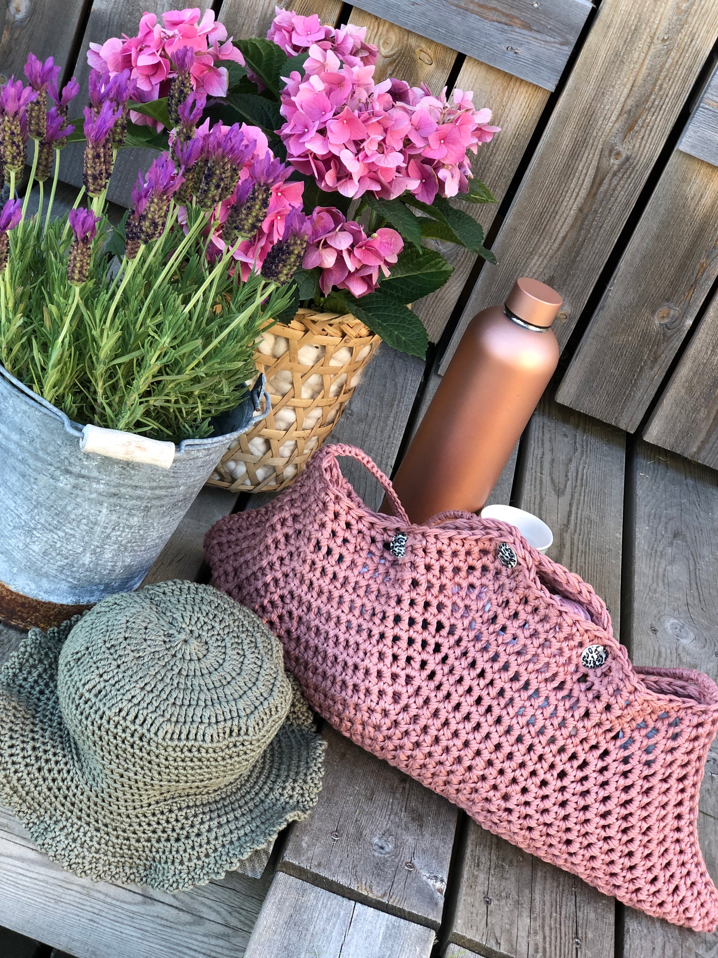 Oppskrift Enkel hatt og veske - My Summer hat og My Summer bag